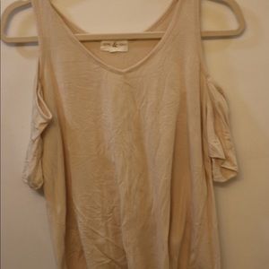Cold Shoulder Cream Top